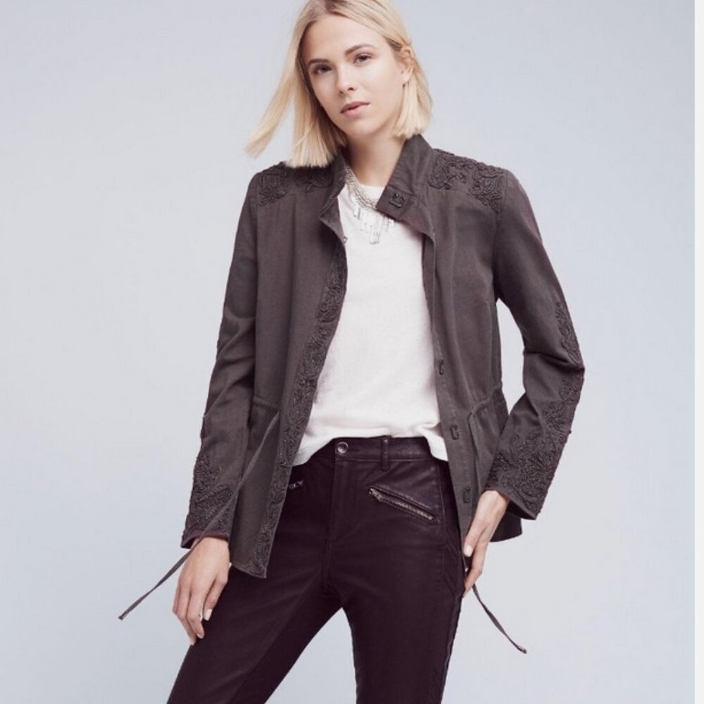 Love Sam Travis Embroidered Beaded Cargo Jacket